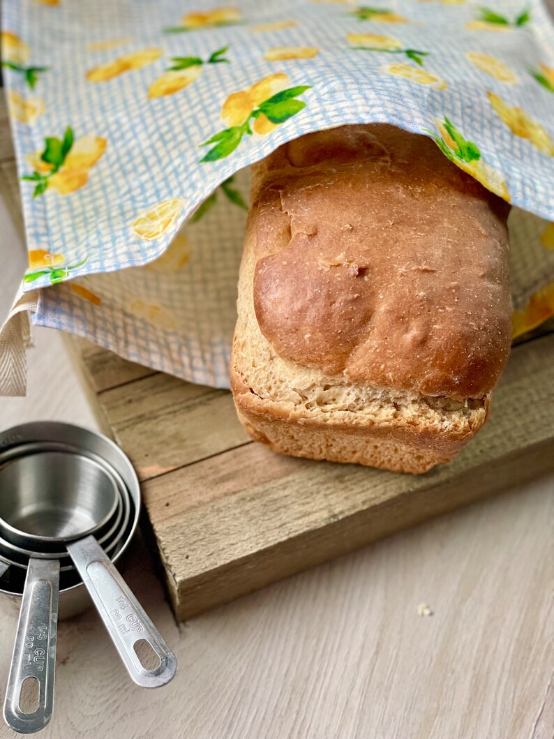 Beeswax Bread Storage Bag, Sourdough Bread Bag, Beeswax Reusable Lined