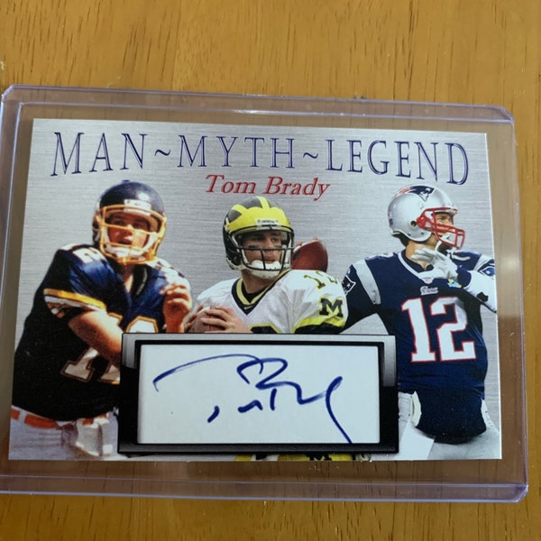 Tom Brady Man Myth Legend football card only 1000 made w/ facsimile signature mint w/ top load