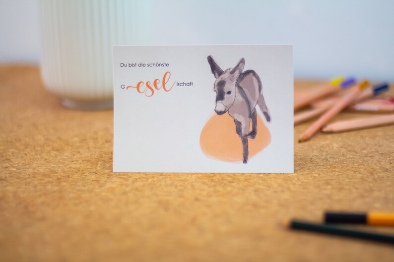 DesignPostkarte Esel mit Spruch Du bist die schönste Etsy.de