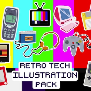Retro Tech Illustration Pack