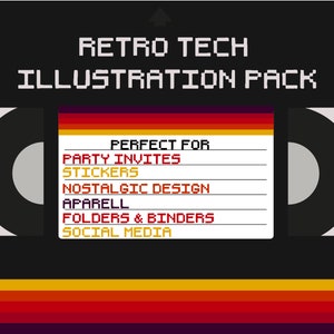 Retro Tech Illustration Pack - Etsy