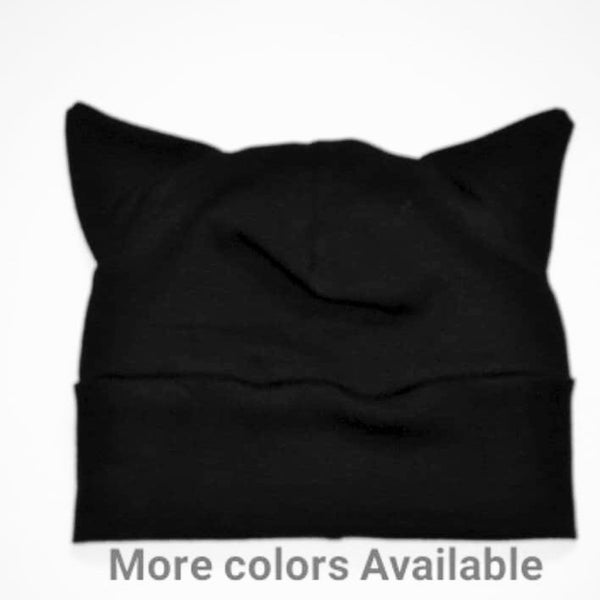 Baby toddler unisex solid black cat hat, newborn cat hat, take home cat hat,  baby gift, holiday cat hat