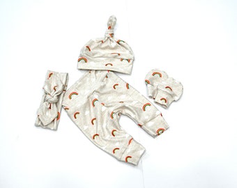 Regenboog baby jongen outfit, baby meisje outfit, pasgeboren outfit, take home outfit, baby shower cadeau