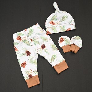 Pine Cone Baby Unisex Outfit, Christmas Outfit, Newborn Outfit, Christmas Gift, Hair Accessories, Baby Gift image 7