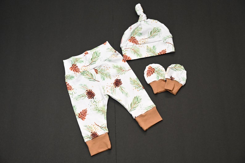 Pine Cone Baby Unisex Outfit, Christmas Outfit, Newborn Outfit, Christmas Gift, Hair Accessories, Baby Gift image 7