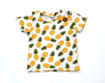 T-shirt bébé fille ananas, T-shirt pour toute petite fille, T-shirt à emporter, Cadeau baby shower