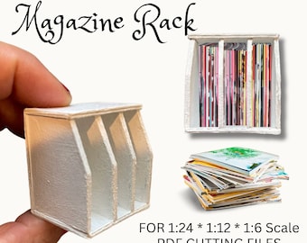 SVG Dollhouse Miniature Magazine Rack / DIY Cricut Maker File /Storage Rack ~ Instant Digital Download