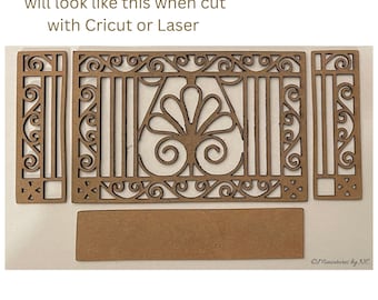 Ornamental Dollhouse Balconies – SVG PDF PNG cut files for Cricut, Silhouette Laser Glowforge