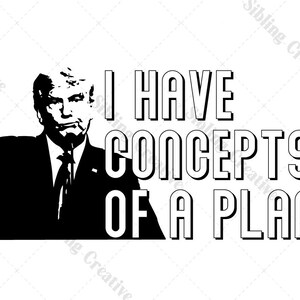 Tengo ideas para un plan. Debate presidencial de Donald Trump 2024 - Gráfico vectorial SVG, Donald Trump, Kamala Harris, Descarga digital instantánea