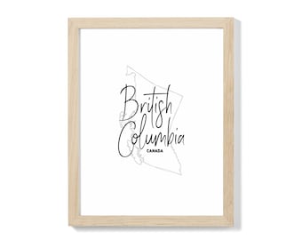 British Columbia Map Art Print – Canadian Home Decor (Digital SVG)