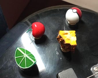 Fruit Resin Guitar Knob Set – Pineapple, Cherry, Lime Designs, 3D-Printed