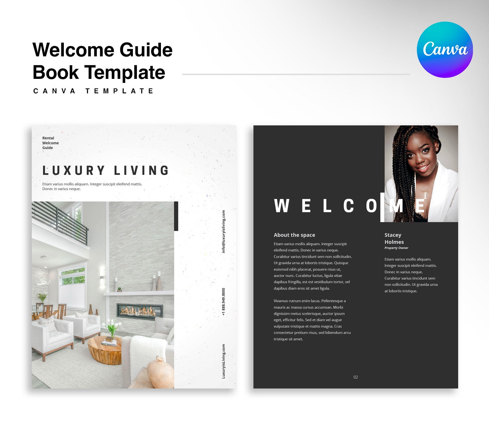 Luxury Living Airbnb Guide, Airbnb Book Template, Rental