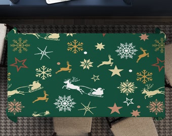 Christmas Table Decor, Christmas Holiday gift Green Color tablecloth, Christmas Dinner Tablecloth, christmas tablecloth rectangle,