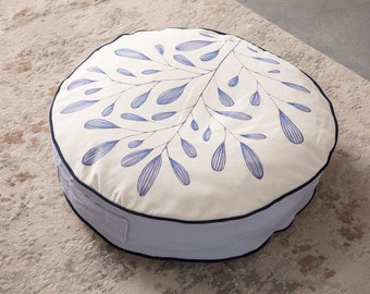 Folio Multi-Purpose Filled Pouf, Floor Cushion, Garden Cushion, Balcony Cushion, Round Cushion, Carrying Handle