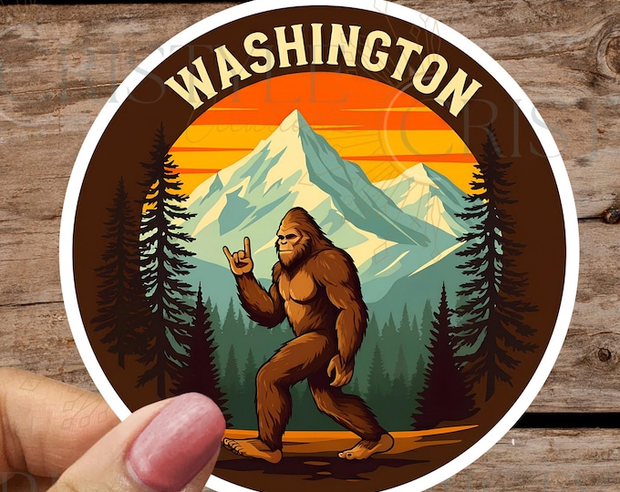Washington Sasquatch - Sticker - High Quality Waterproof Weatherproof Vinyl Sticker! Available in Multiple Sizes! Bigfoot