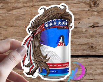 Mullet Beer Can Sticker - Natural Light - High Quality Waterproof Weatherproof Vinyl Sticker! Available in Multiple Sizes!