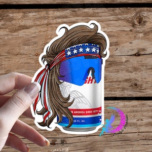 Mullet Beer Can Sticker - Natural Light - High Quality Waterproof Weatherproof Vinyl Sticker! Available in Multiple Sizes!