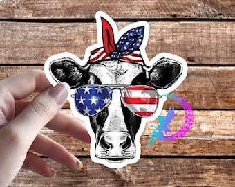 American Cow Sticker - High Quality & Water resistant! Available in Multiple Sizes!