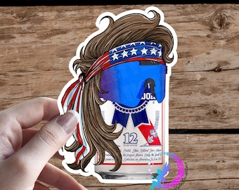 Mullet Beer Can Sticker - PBR - Pabst - High Quality Waterproof Weatherproof Vinyl Sticker! Available in Multiple Sizes!