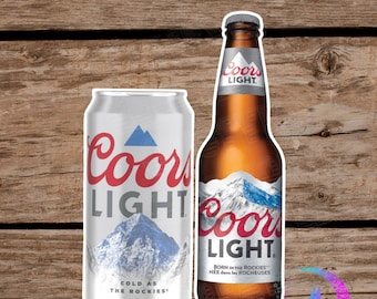 Coor Light Beer Sticker - Beer Can or Beer Bottle - High Quality Waterproof Weatherproof Vinyl Sticker! Available in Multiple Sizes!