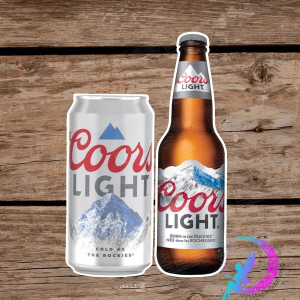 Coor Light Beer Sticker - Beer Can or Beer Bottle - High Quality Waterproof Weatherproof Vinyl Sticker! Available in Multiple Sizes!