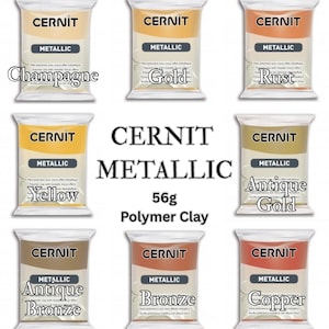 CERNIT Metallic polymer clay, 56g (2oz), Modeling Clay for Jewelry, Miniatures & Sculpting