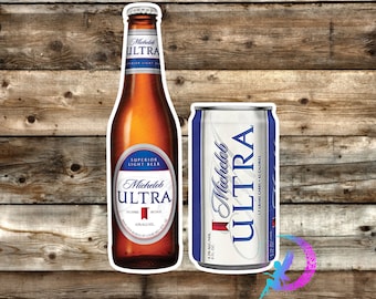 Michelob Ultra Sticker - Beer Can or Beer Bottle -Fan Art- High Quality Waterproof Weatherproof Vinyl Sticker! Available in Multiple Sizes!