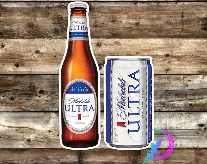 Michelob Ultra Sticker - Beer Can or Beer Bottle -Fan Art- High Quality Waterproof Weatherproof Vinyl Sticker! Available in Multiple Sizes!