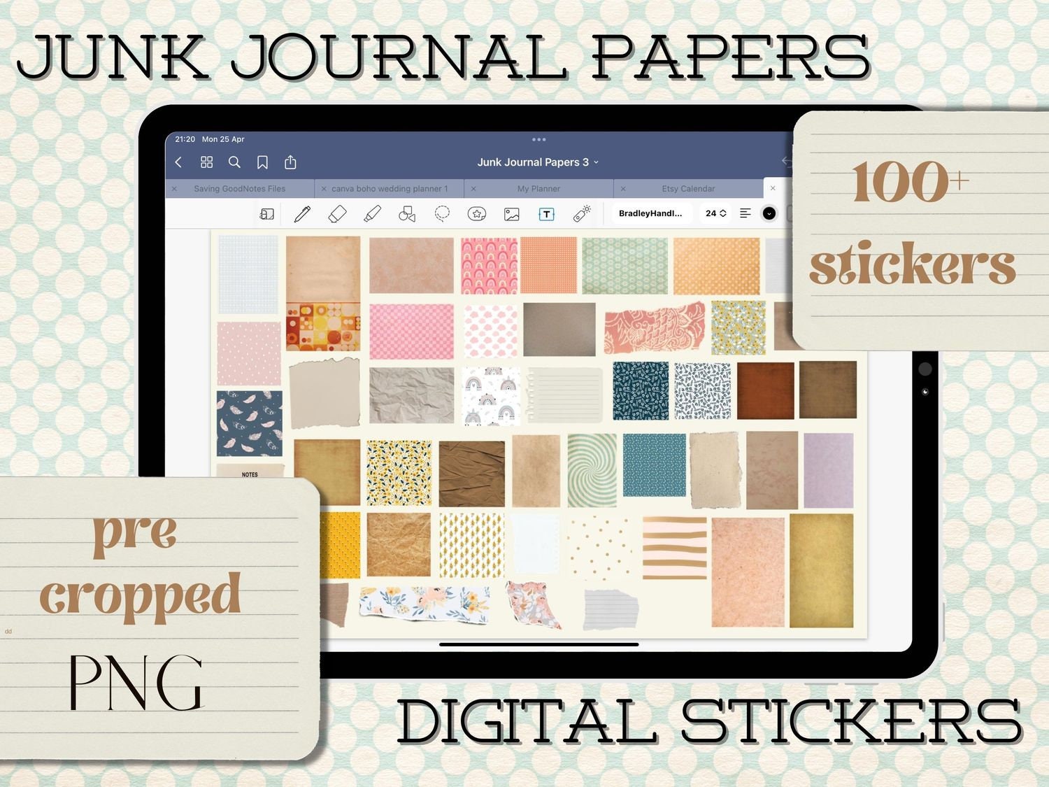 Goodnote stickers Junk Journal, Vintage Digital stickers, Junk planner  stickers, planner …