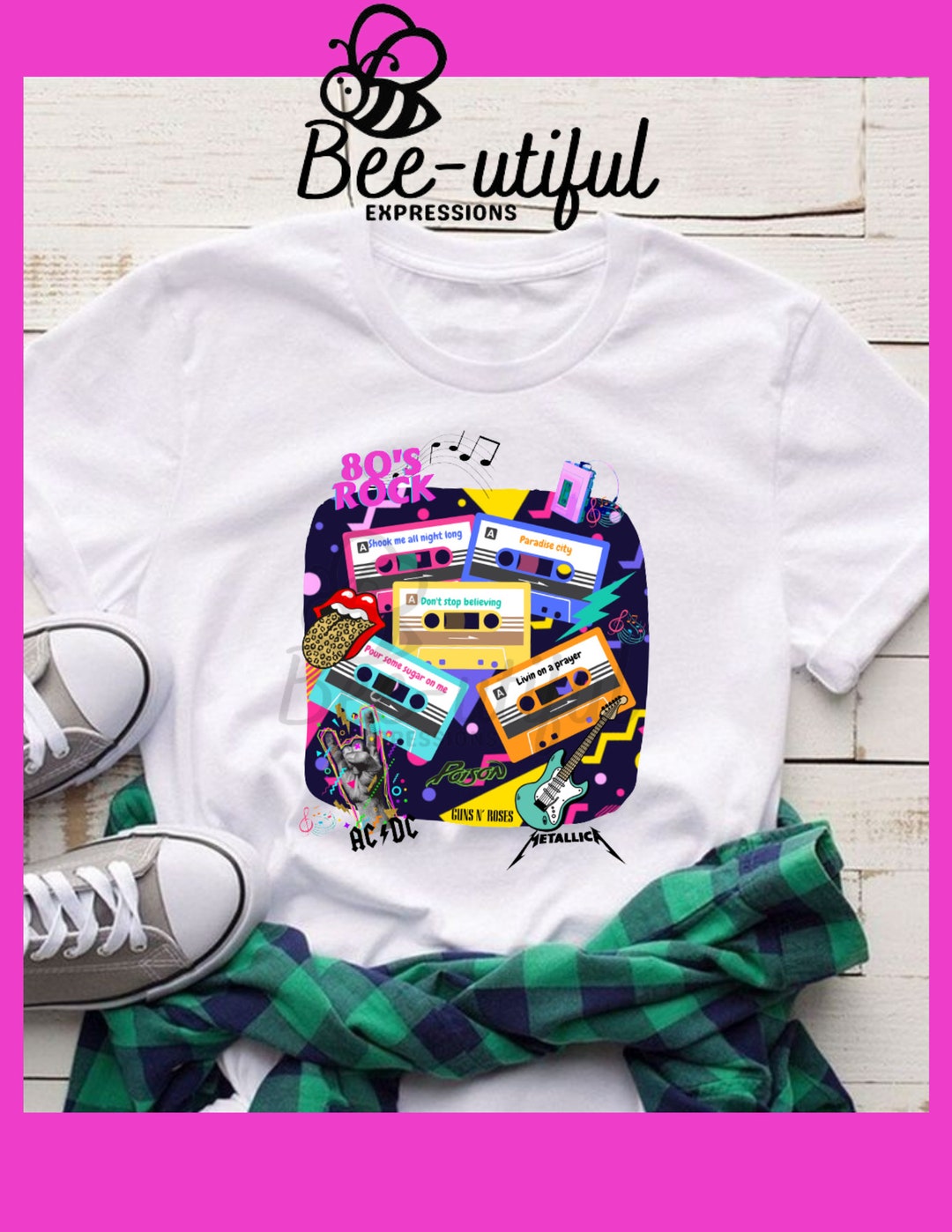 80s Rock Tshirt Design - Etsy