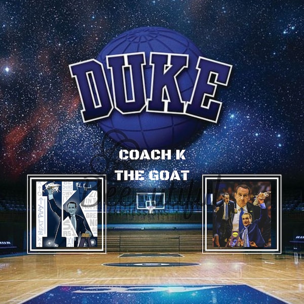 Duke Coach K Sublimation tumbler Design