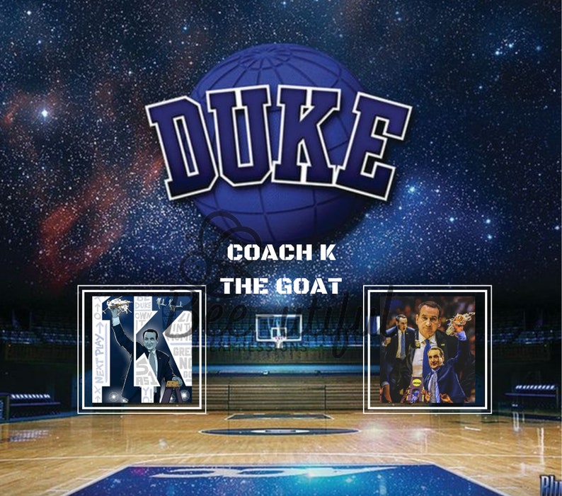 Duke Coach K Sublimation Tumbler Design Etsy