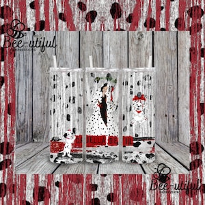 Vaso térmico Cruella Devil con diseño de sublimación, 20/30 oz.