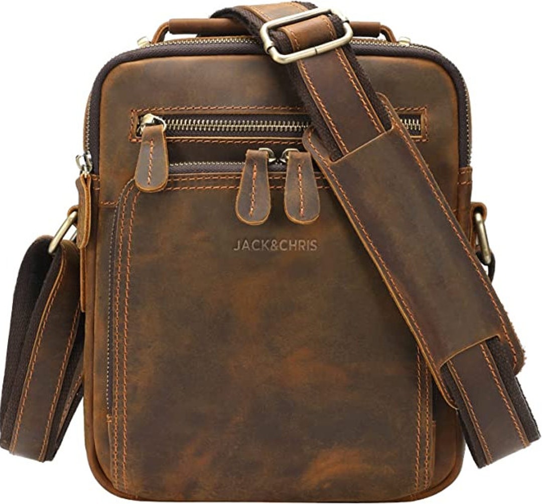 Leather Handmade Crossbody Men Bag Leather Riding Bag Shoulder