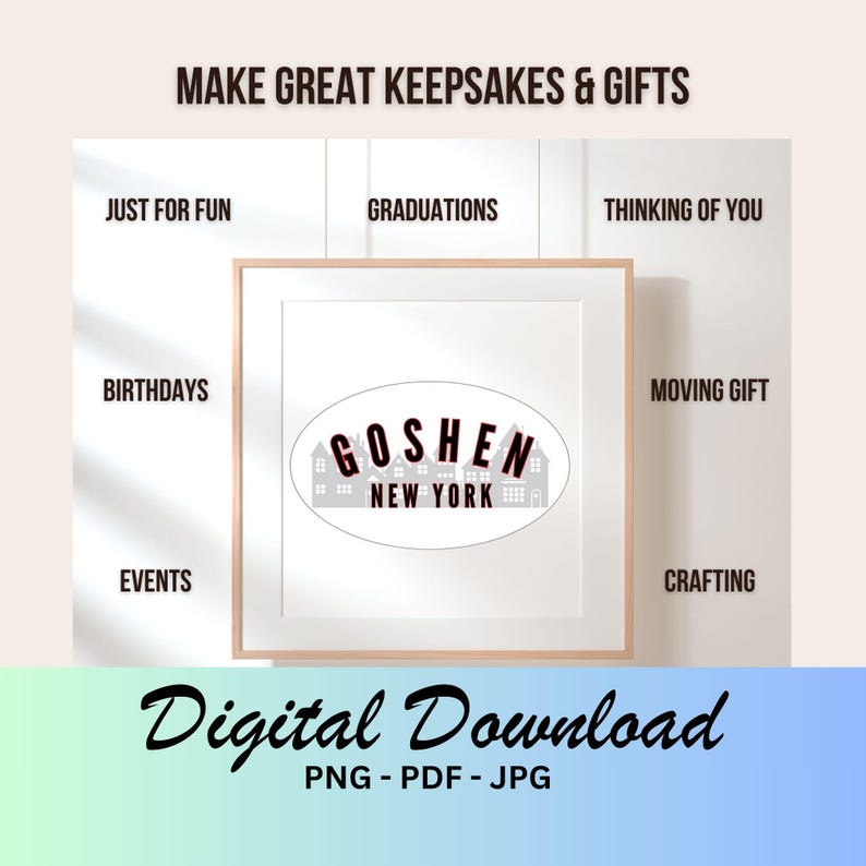 Goshen New York PNG, Newyorker Moving Gift, Hudson Valley NY Clipart