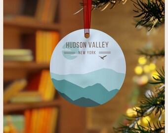 Hudson Valley family Christmas ornaments, Hudson Valley art, new home ornament, Hudson Valley NY giftful ornament, Hudson Valley print