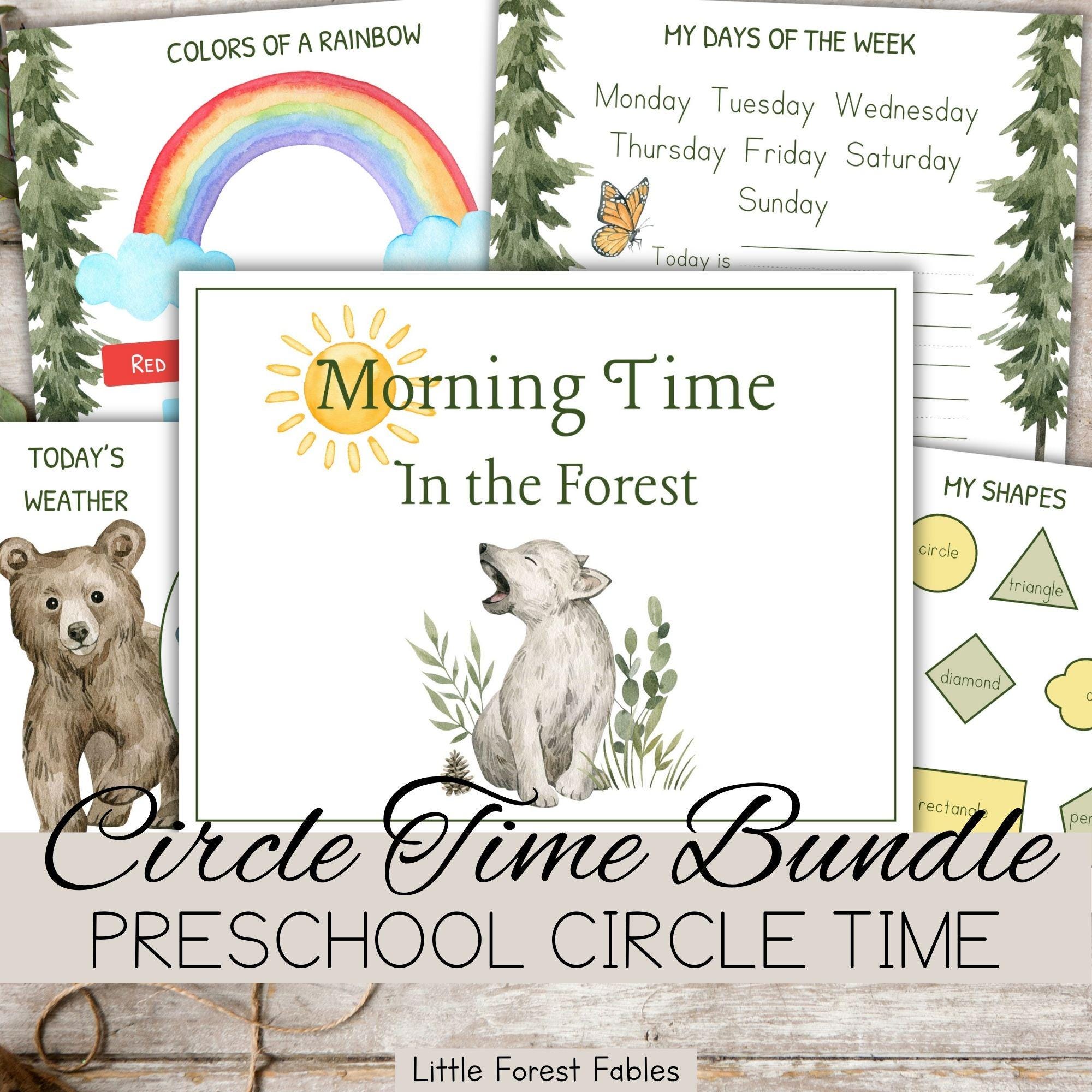 Circle Time Bundle For Kids, Morning Board Printable, Preschool Morning Binder, Homeschool Morning Décor, Printable Morning Wall Calendars