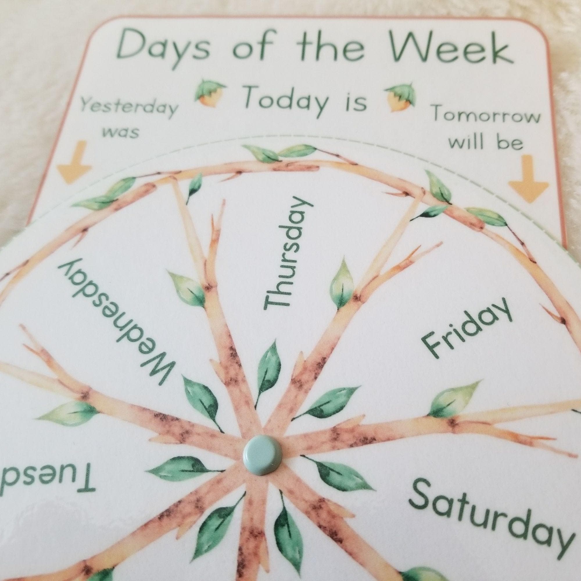 Days of the Week Circle Time Calendar Wheels, Preschool Morning Time ...