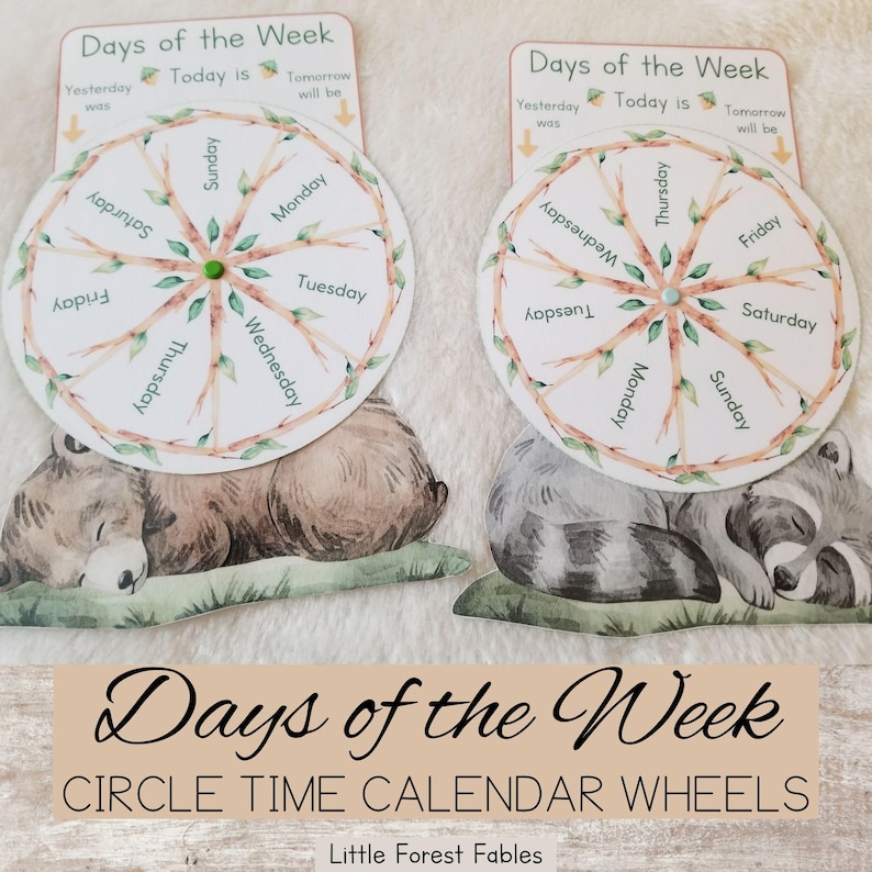 Days of the Week Circle Time Calendar Wheels, Preschool Morning Time ...
