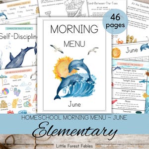 Juni-Morgenmenü Grundschule, Morgenmenü-Aktivitäten für die Sommersaison, Grundschul-Morgenübungen, Sommerarbeitsblätter für die Heimschule