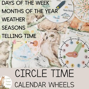 Vorschul-Kreis-Zeit-Bundle, Kalender-Räder-Bundle-Set, Morgenmaterialien für die Hausschule, Circle Time Board, Vorschul-Morgenkorb-Aktivität