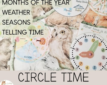Preschool Circle Time Bundle, Calendar Wheels Bundle Set, Homeschool Morning Materials, Circle Time Board, Preschool Morning Basket Activity