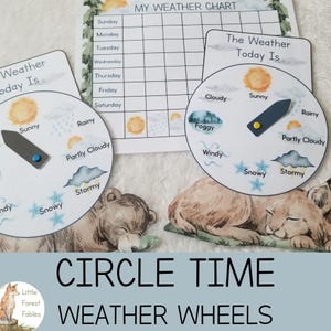 Daily Weather Calendar Wheels, Circle Time Weather Wheels, Weather Chart For Kids, Weather For Today Activity, Homeschool Morning Materials