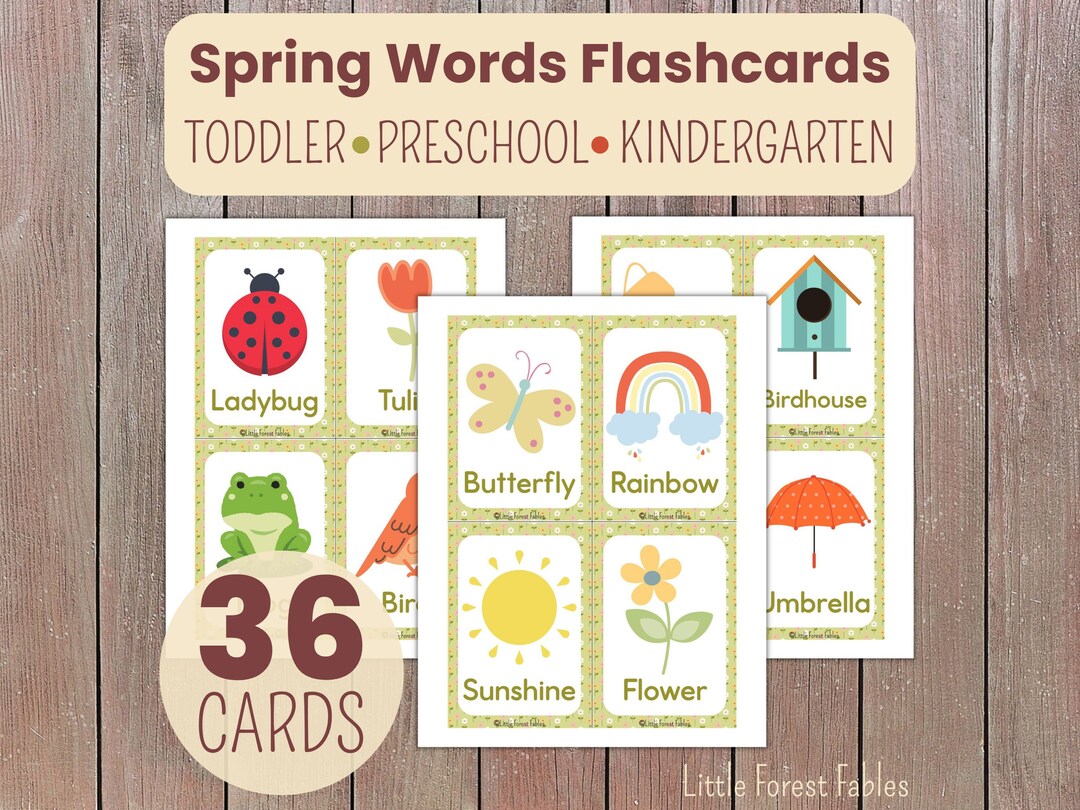 Spring Words Flashcards Printables for Classroom, Spring Vocabulary ...