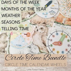 Preschool Circle Time Bundle, Calendar Wheels Bundle Set, Homeschool Morning Materials, Circle Time Board, Preschool Morning Basket Activity