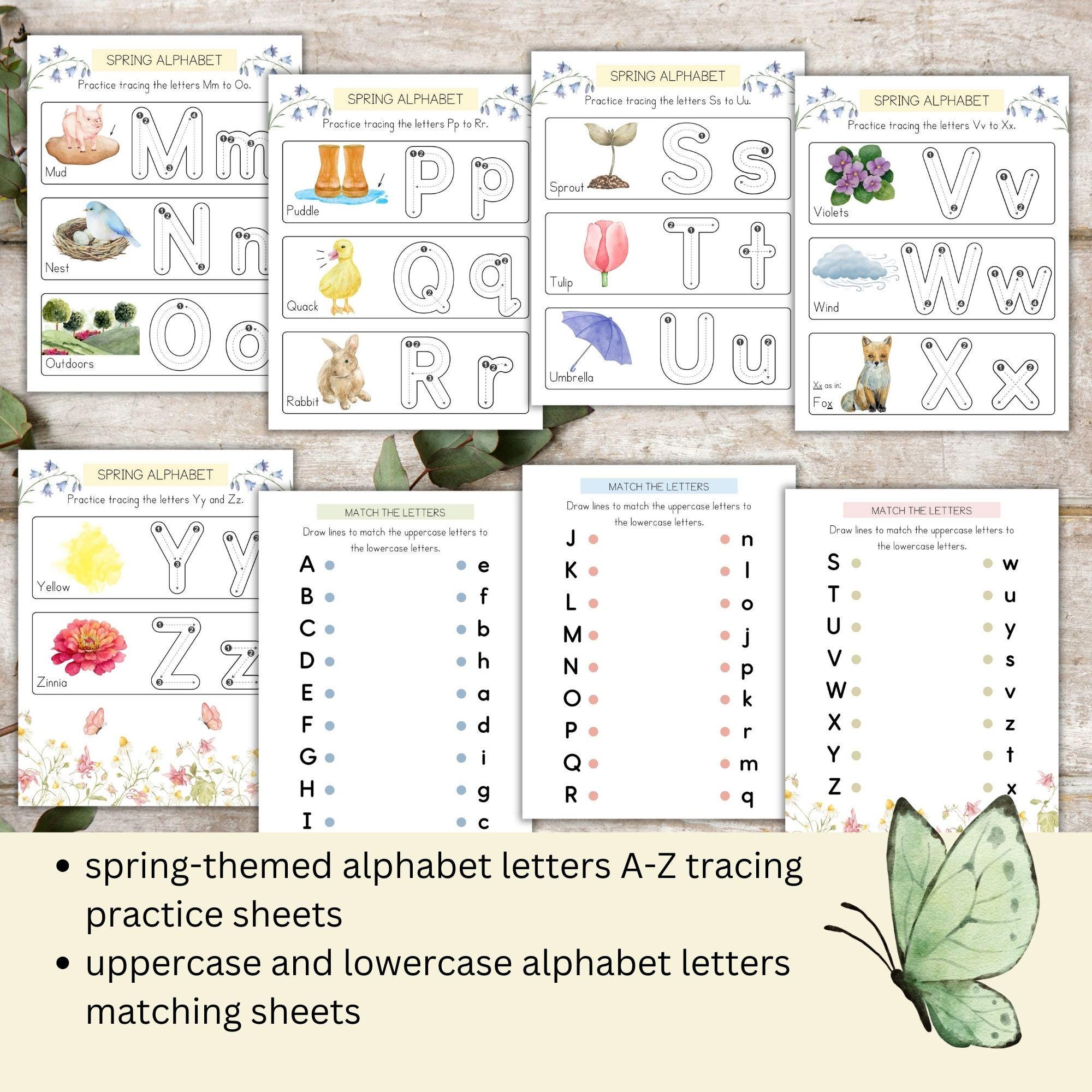 Spring Abc Worksheet Spring Alphabet Themed Homeschool Morning Menu, Preschool and ...