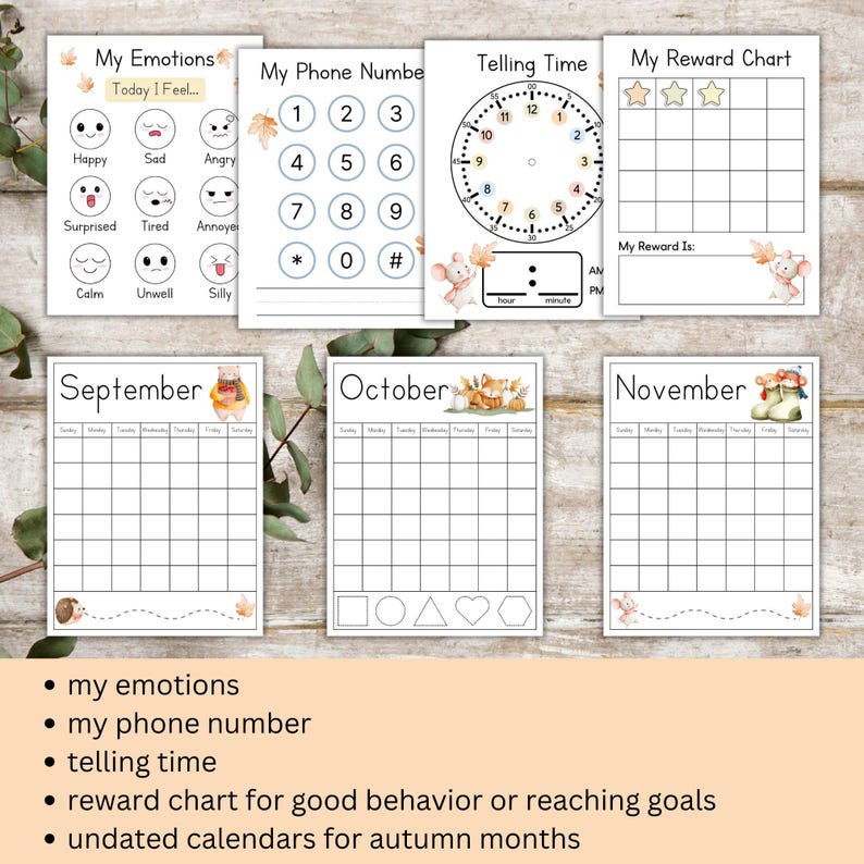 Autumn Homeschool Morning Menu, Toddler Pre-k Printable Activities ...