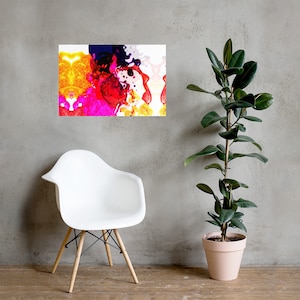 Abstract Print, Wall Art, Ink Blot Art, Original Art Work, Vibrant Colors, Accent Wall Art, Gold & Orange Tones, Home Decor