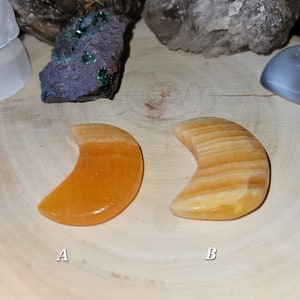 Gorgeous Honey Calcite Moon, Your Pick!