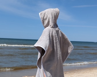 Beach hooded towel, Personalized hooded poncho, Customized hooded baby towel,  unisex surf poncho, embroidered hoodie